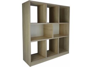 4260360016929 - Raumteiler Split mdf 3 Etagen 8 Fächer 100x30x106 cmoma - Natur - Coemo