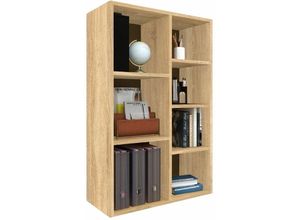 4260360016950 - Bücherregal Twin aus Holz 7 Fächer Natur Sonoma - Natur - Coemo