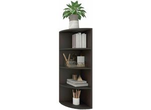 4260360017025 - Eckregal Corner 120 aus Holz 4 Etagen Schwarz - Schwarz - Coemo