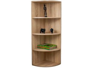 4260360017049 - Eckregal Corner 120 aus Holz 4 Etagen Natur Sonoma - Natur - Coemo