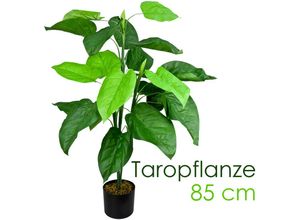 4260360529429 - Kunstpflanze Künstliche Pflanze Aronstab Araceae Arum Taro künstlicher Baum Künstlich im Topf Plastik Pflanzen Zimmerpflanze wie Echt Deko 85 cm