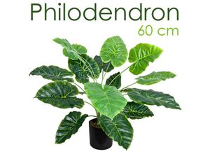 4260360529559 - Kunstpflanze Künstliche Pflanze Aronstab Araceae Arum Taro künstlicher Baum Künstlich im Topf Plastik Pflanzen 60 cm Zimmerpflanze wie Echt Deko