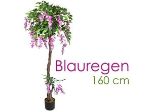 4260360529597 - Blauregen Wisteria Glyzinie Kunstpflanze Künstliche Pflanze 160 cm Kunstblume Innendekoration Kunst Pflanze wie echt im Topf Decovego