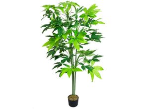 4260360529702 - Schefflera Aralie Strahlenaralie Arboricola Kunstpflanze Kunstbaum Künstliche Pflanze 150 cm Innendekoration Kunst Pflanze wie echt im Topf Decovego