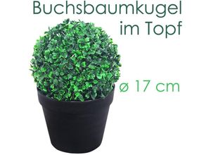 4260360532573 - Buchsbaum Kugel Künstliche Pflanze Buxus Deko im Blumentopf Decovego