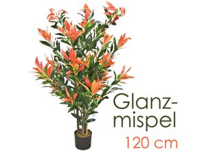 4260360535475 - - Künstliche Glanzmispel Photinia Kunstpflanze Künstliche Pflanze 120 cm Kunstblume Innendekoration Kunst Pflanze wie echt im Topf