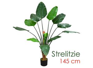 4260360536816 - Strelitzie Strelizie Paradiesvogelblume Kunstpflanze Künstliche Pflanze 145 cm Kunstblume Innendekoration Kunst Pflanze wie echt im Topf Decovego