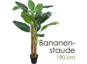 4260360536915 - Bananenbaum Bananenstaude Kunstpflanze Künstliche Pflanze 190 cm Kunstblume Innendekoration Kunst Pflanze wie echt im Topf Decovego