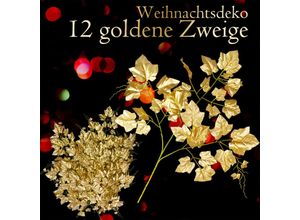 4260360548093 - Weihnachtsdeko Christmas Weihnachtsdeko Dekozweige Deko Zweige in Gold Künstlich 12x Zweig Weinstockzweige Kunstpflanze Dekoration 12 Stück Decovego