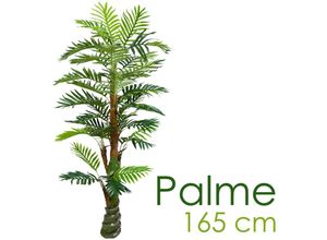 4260360548420 - Künstliche Palme Kunstpalme Kunstpflanze Palme künstlich wie echt Plastikpflanze Cycuspalme Balkon Dekoration Deko 165 cm hoch Decovego