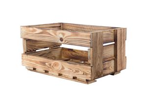 4260361230959 - Kistenkolli Altes Land - Neue Weinkisten flambiert ca 46x305x24cm Obstkiste Holzkiste Regalkiste Weinlagerung Weinregal - Geflammt