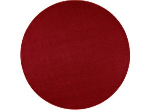 4260361487919 - Teppich HANSE HOME Shashi Teppiche Gr Ø 200 cm 85 mm 1 St rot Esszimmerteppiche Kurzflor Unifarben Teppich Weich Esszimmer Kinderzimmer Flur