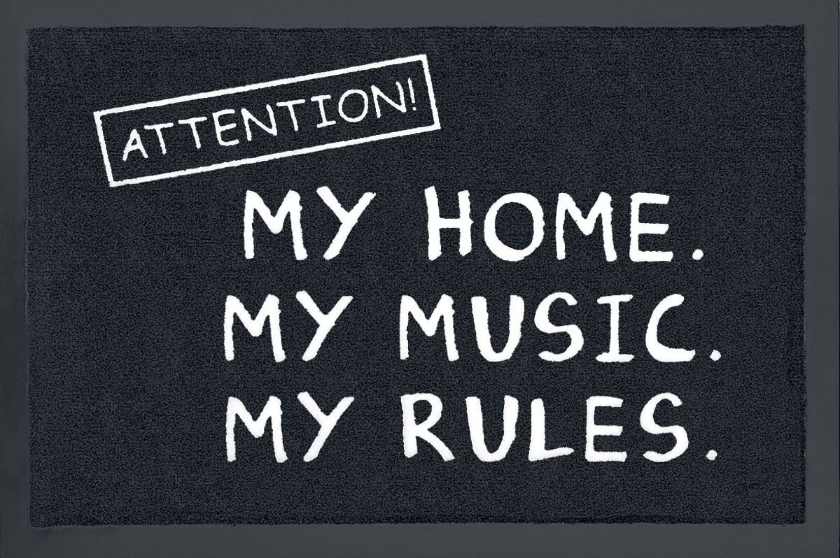 4260361750211 - Attention! My home My music My rules Fußmatte schwarz