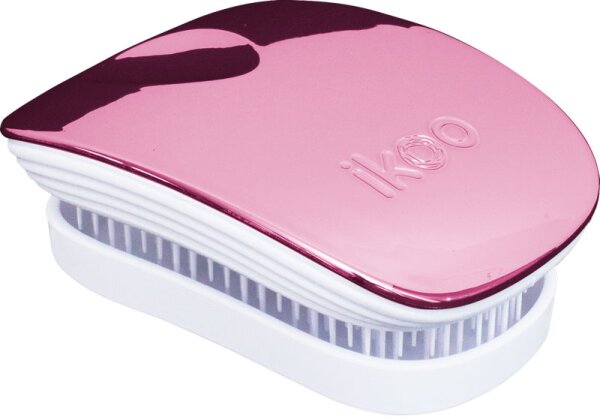 4260376291051 - Ikoo Metallic Collection Brush Pocket Rose Metallic White Haarbü rste