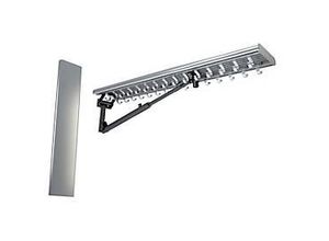4260378740090 - Wandgarderobe klappbar 14 Zweifachhaken B 850 mm Aluminium eloxiert silber