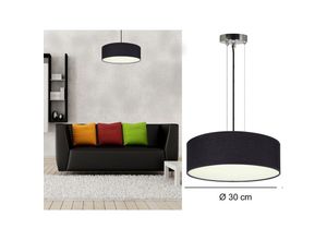 4260380820162 - Smartwares - Moderne Hängelampe Stoff schwarz Abdeckung satiniert ø 30 cm ceiling dream