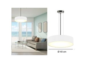 4260380820209 - Smartwares - Moderne Hängelampe Stoff weiß Abdeckung satiniert ø 40 cm ceiling dream