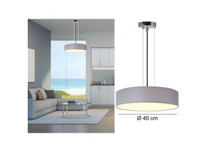 4260380820223 - Smartwares - Hängelampe mit Stoffschirm Grau satinierte Abdeckung ø 40cm