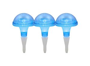 4260380825495 - - 3er-Set led Solarleuchte   Gartenleuchte assisi IP44 blau Höhe 275 cm