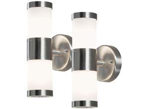 4260380828229 - - 2er-Set Wandleuchten modena Up- Down-Light GU9 Höhe 23 cm IP44 opales Glas