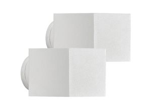 4260380828427 - - 2er-Set Wandleuchten square weiß Up- Down-Light GU9 Höhe 9 cm IP44