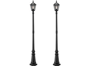 4260380829691 - - 2er-Set Mastleuchte firenze E27 Aluminium schwarz inkl Pfahl und Fundament