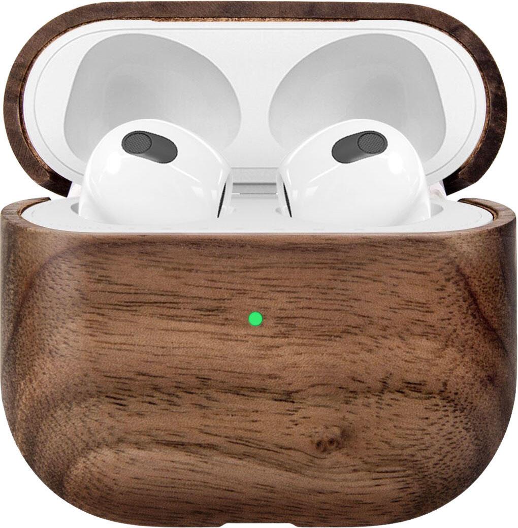 4260382638772 - AirCase Schutzhülle für Apple AirPods 1 Gen AirPods 2 Gen AirPods 3 Gen walnuss