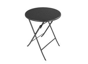 4260383398538 - Klapptisch rund Rattan-Optik 60 cm Balkontisch klappbar schwarz