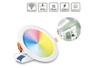 4260385825629 - MiBoxer RGB+CCT LED Einbaustrahler rund weiss 15W Ø190mm IP54 24GHz WiFi ready 