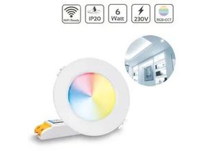 4260385829375 - MiBoxer RGB+CCT LED Einbaustrahler rund 6W Ø118mm 24GHz WiFi ready FUT068 - Fa