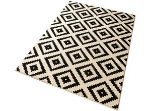 4260388039696 - Teppich HANSE HOME Raute Teppiche Gr B L 200 cm x 290 cm 9 mm 1 St schwarz (schwarz natur) Esszimmerteppiche Kurzflor Skandi Raute Modern Wohnzimmer Schlafzimmer Flur