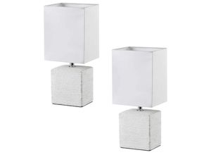 4260389937878 - Reality Leuchten - 2er set Tischleuchte Nachttischleuchte Stehleuchte Lampe Tila ping beige   weiss