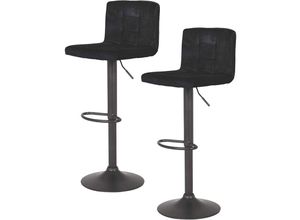 4260389938127 - - Barhocker 2er Set Sitzhocker Hocker höhenverstellbar amanda ii Samtvelours Mic