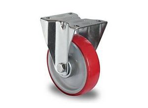 4260390220310 - CASCOO Bockrolle N2U6 mit Rad-ø 160 mm x B 40 mm Polyamid-Felge Polyurethan-Lauffläche rot Rollenlager bis 300 kg