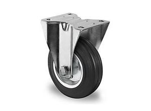 4260390224011 - CASCOO Bockrolle SWS4 mit Rad-ø 100 mm x B 35 mm Stahl-Felge Vollgummi-Lauffläche schwarz Rollenlager bis 75 kg