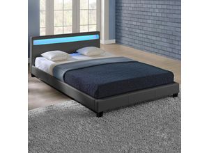 4260390261368 - [corium] - led Polsterbett Paris 140x200cm Dunkelgrau Dunkelgrau