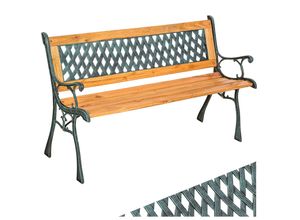 4260397656297 - Gartenbank Tamara 2-Sitzer aus Holz und Gusseisen 128x51x73cm - braun