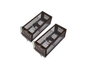 4260397841129 - RatzFatz® 2MTBSL20 2X Lebendfalle Mausefalle Rattenfalle ? Sieger 2021 ? XXL Profi Garten & Haus Tierfalle Set ua Hasen & Hamster Sensibilität einstellbar Mehrfach Lebend Jagd Käfig