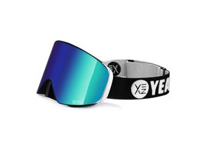 4260405987146 - Magnet-Ski-Snowboardbrille grün verspiegelt silber APEX