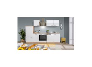 4260407690556 - Küchenzeile ca 280 cm mit Kühlschrank und Geschirrspüler - versch Ausführungen - weiß 4260407690556 - Küchenzeile ca 280 cm mit Kühlschrank und Geschirrspüler - versch Ausführungen - weiß