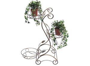 4260407931420 - Blumentreppe Metall 75 cm Blumenständer mit 3 Ablagen 10-0074 Blumenregal Blumensäule Pflanzensäule Pflanzenständer Blumenhocker - Dandibo