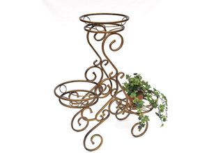 4260407931512 - Dandibo - Blumentreppe Metall 79 cm Blumenständer mit 3 Ablagen 10-1085 Blumenregal Blumensäule Pflanzensäule Pflanzenständer Blumenhocker