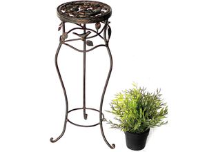 4260407939846 - Dandibo - Blumenhocker Metall Schwarz Rund 52 cm Blumenständer 18215 Blumensäule Antik Pflanzenständer Pflanzenhocker Vintage