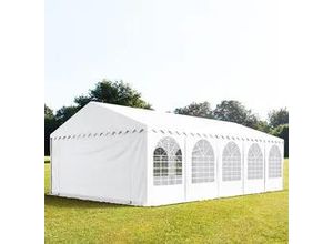 4260409146945 - PRO 5x10m Partyzelt PVC-Plane weiß mit Bodenrahmen - (7855)