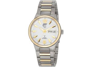 4260411157281 - Funkuhr Everest EGT-11322-11M Armbanduhren grau (grau goldfarben) Herren Solaruhren Armbanduhr Herrenuhr Datum Solar