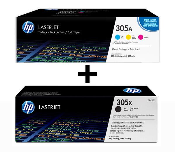 4260413987022 - HP Original 305A 305X Toner - 4er Multipack (CF370AM CE410X)