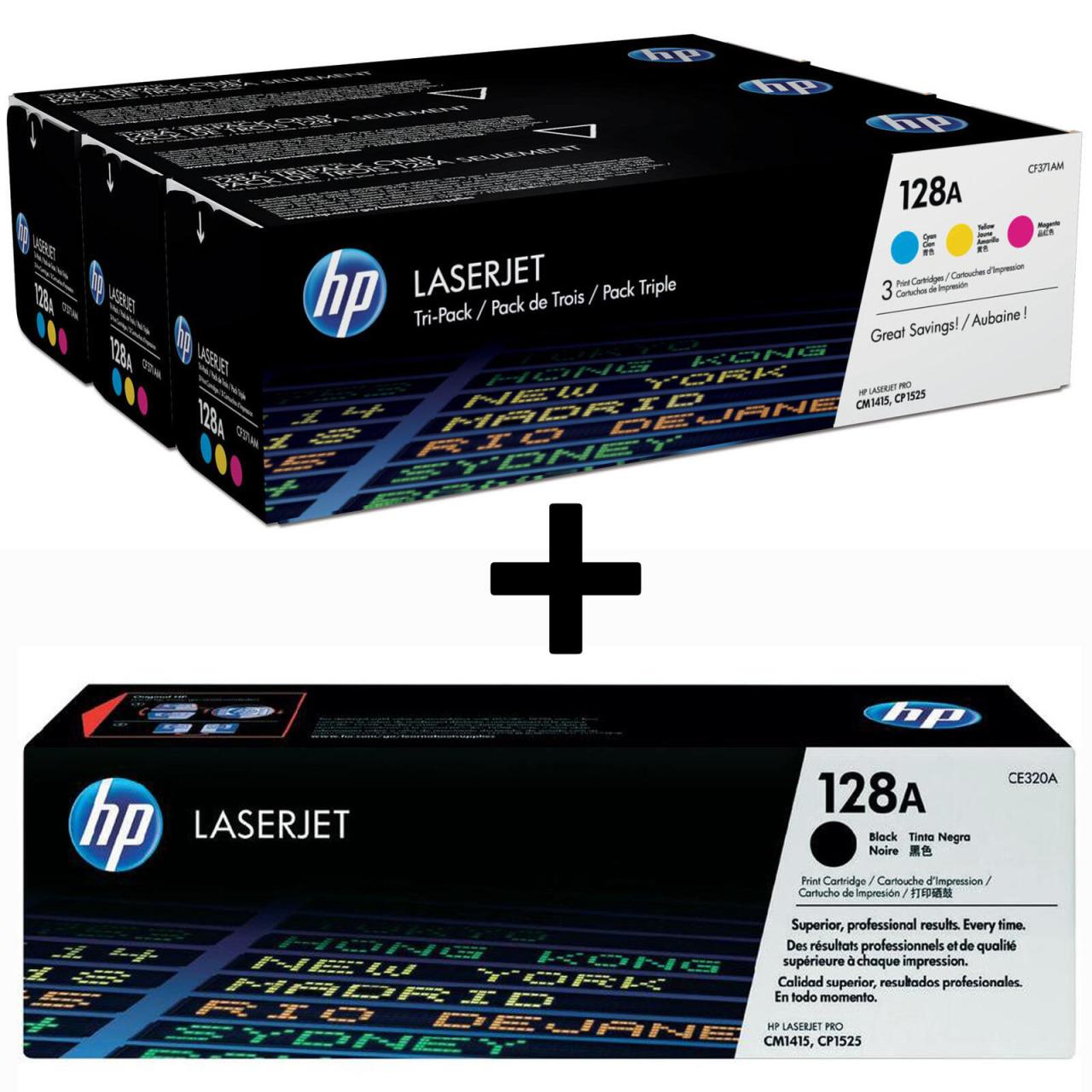 4260413987053 - HP Original 128A Toner 4er Set schwarz cyan magenta gelb