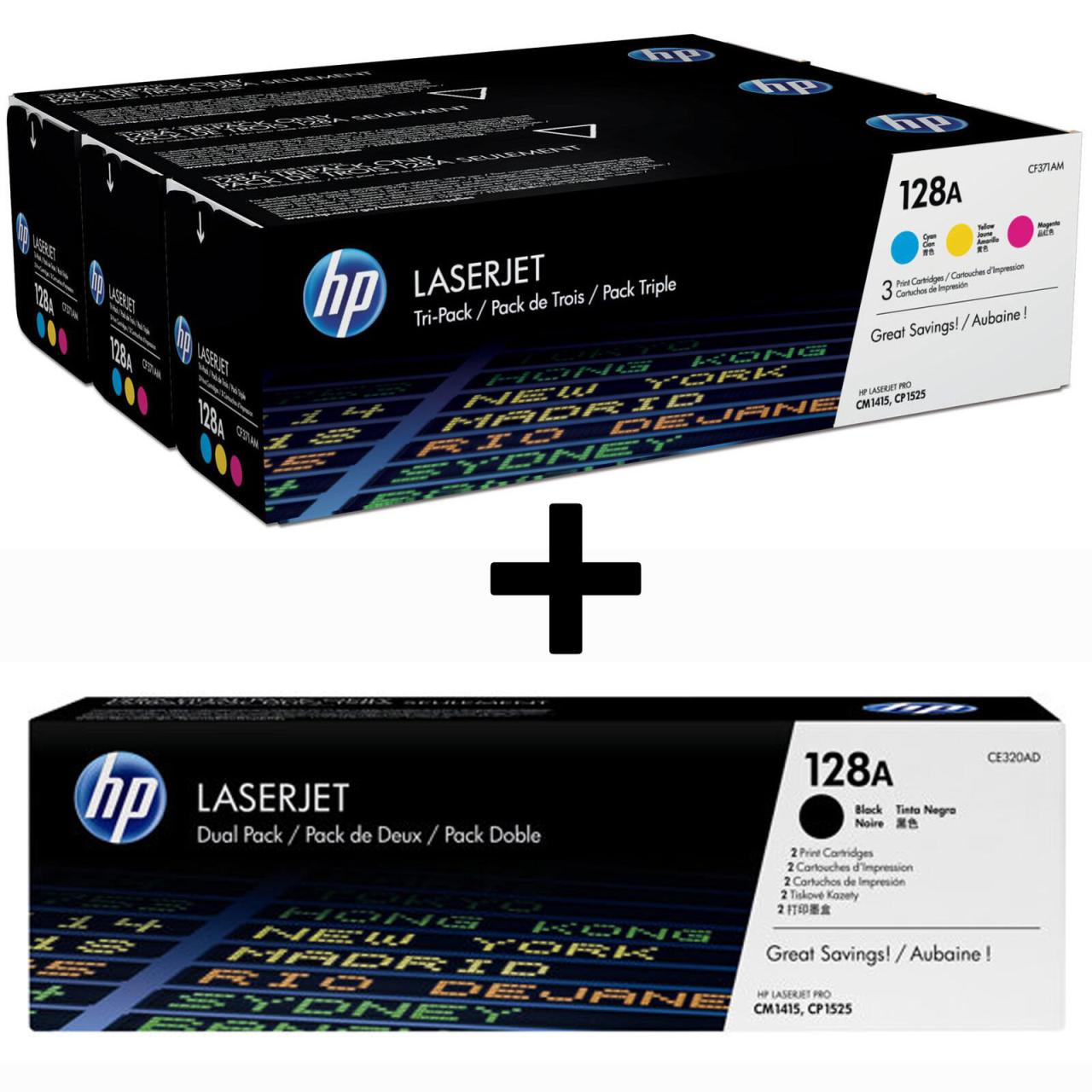 4260413987060 - HP Original 128A Toner 5er Set - schwarz (2) cyan magenta gelb