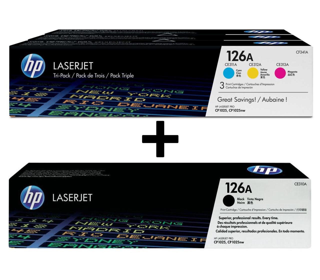 4260413987145 - HP Original 126A Toner 4er Set schwarz cyan magenta gelb