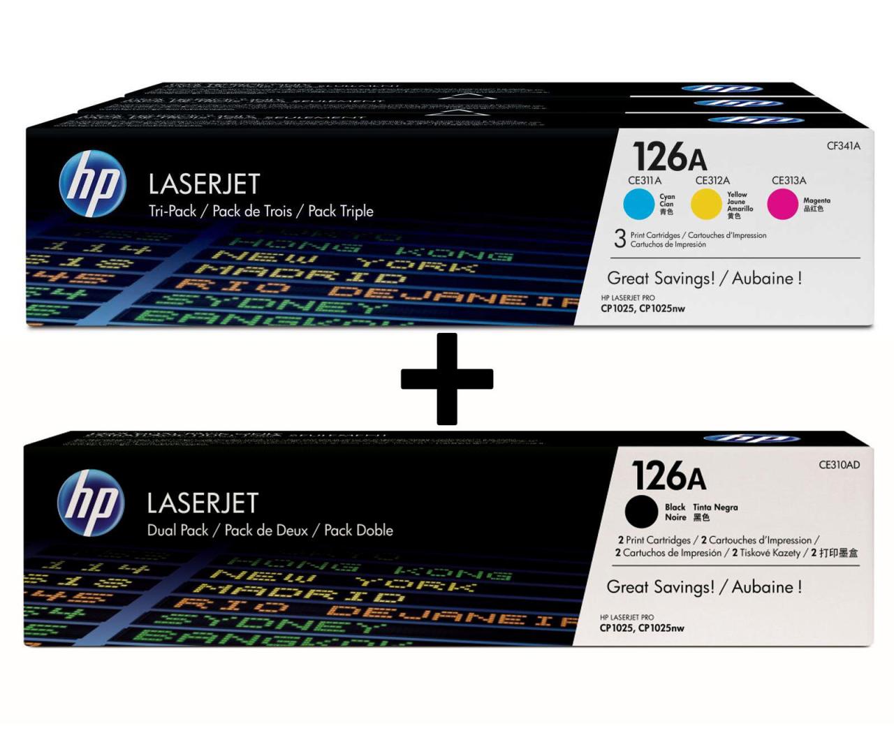 4260413987152 - HP Original 126A Toner 5er Set - schwarz (2) cyan magenta gelb